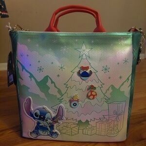 Holiday Stitch Tote Bag Loungefly